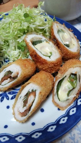 ささみロールフライ(しそチーズ&梅しそ)